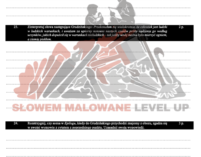 Literatura czasów wojny i okupacji (proza) - zbiór zadań