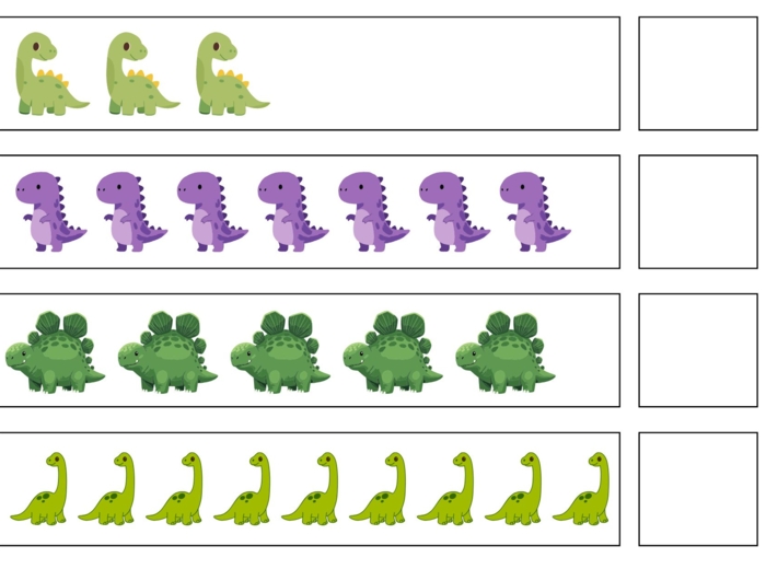 Liczenie dinozaurów - liczby od 1 do 12