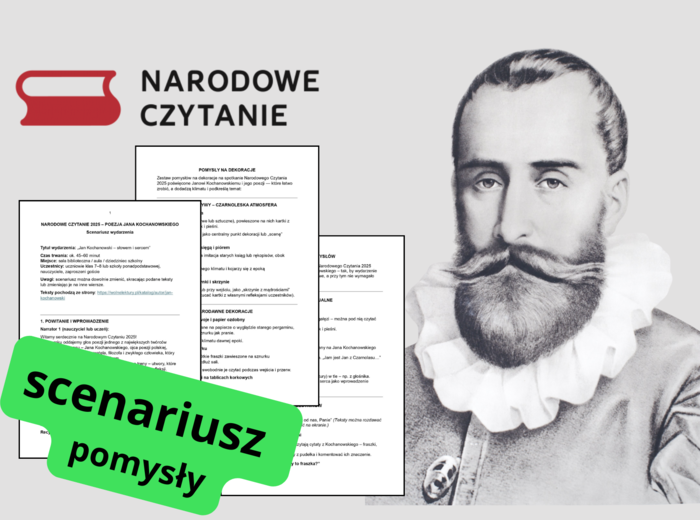 SCENARIUSZ i zestaw pomysłów na NARODOWE CZYTANIE 2025 - „Jan Kochanowski – słowem i sercem” - biblioteka - język polski