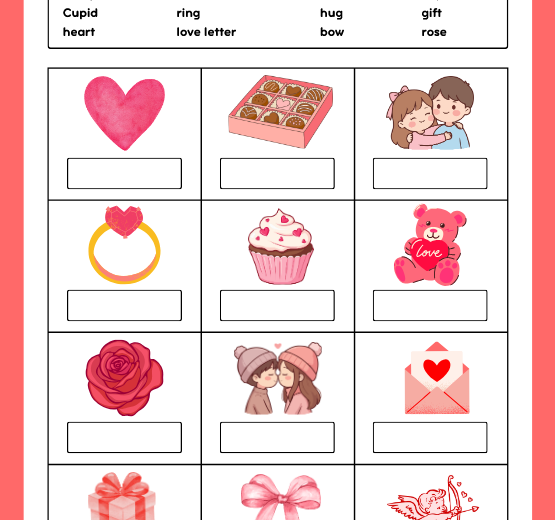 Valentine’s Day Activity Pack – karty pracy na Walentynki | Język angielski | SP 1–3  (wykreślanka, krzyzówka, liczenie i kolorowanie, labirynty, kodowanie i więcej!)