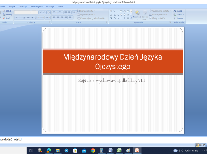 Międzynarodowy Dzień Języka Ojczystego - zajęcia z wychowawcą dla klas VII-VIII