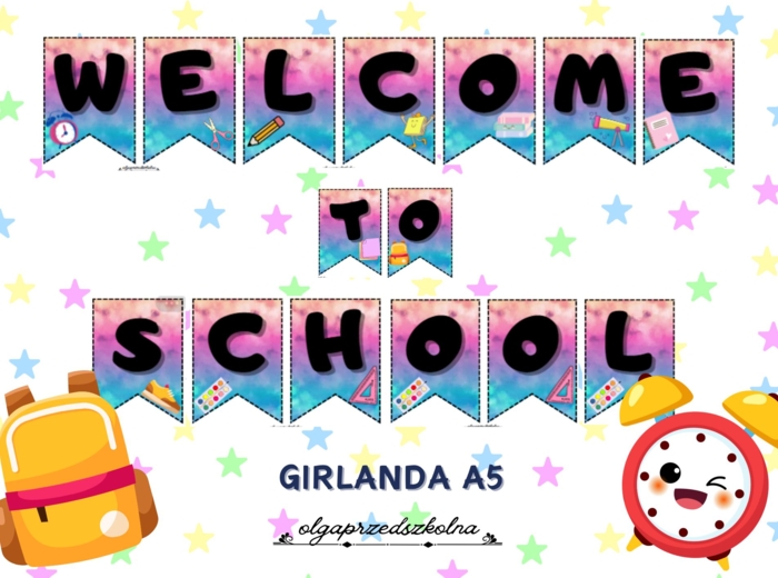 Girlanda "Welcome back" oraz "Welcome to school"