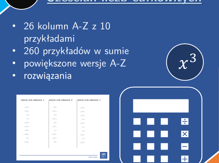 Sześcian liczb całkowitych | matematyka | 26 kolumn