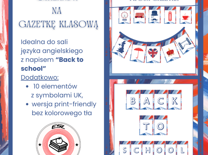 Girlanda na gazetkę klasową "Back to school"