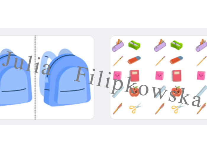 Przybory szkolne / School objects / Wyklejanka / Rzepy / Gra / Zestaw zadań / karta pracy / zadania/ słownictwo/ Klasy 1-3/ SP 1-3/ Dzieci/ Gotowa lekcja