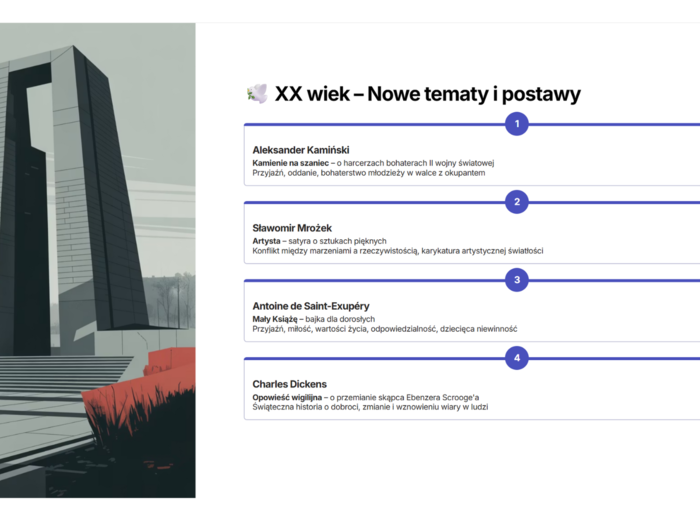 Karta powtórkowa- autorzy literaccy- egzamin ósmoklasisty