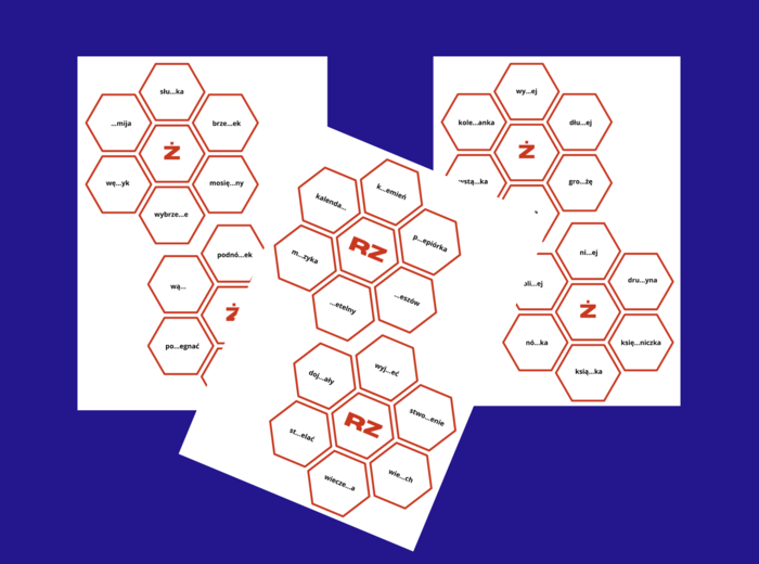 ORTOGRAFIA - heksy - fiszki - wyrazy z "RZ" i "Ż".