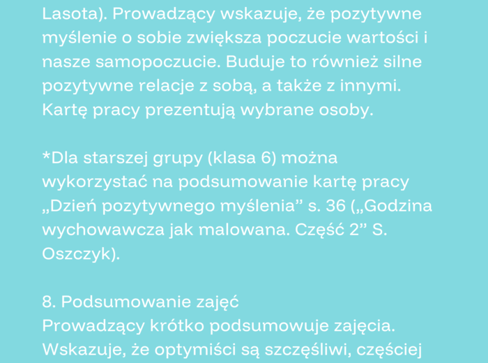 Konspekt "Moc pozytywnego myślenia"