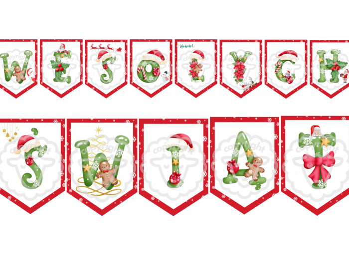 Girlanda - napis "WESOŁYCH ŚWIĄT"