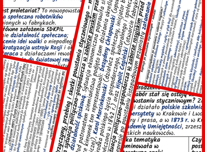 Polska na przełomie XIX i XX w. Powstanie styczniowe i jego skutki. NOTATKI