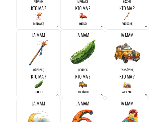 Ja mam ... Kto ma ...? - wyrazy z ó