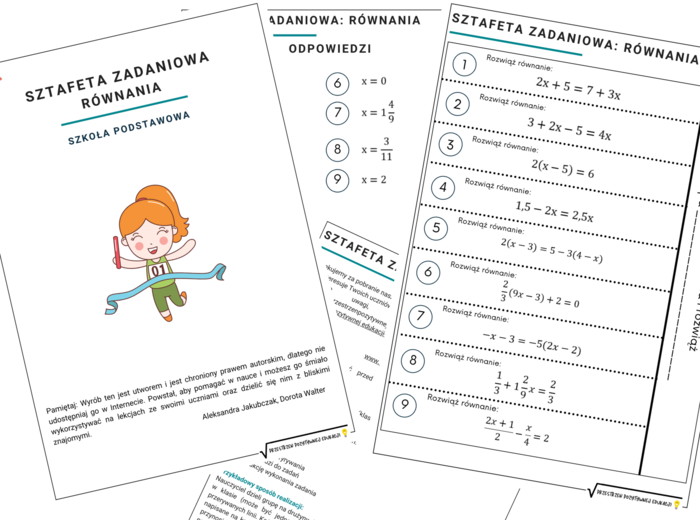 Sztafeta zadaniowa z rozwiązywania równań