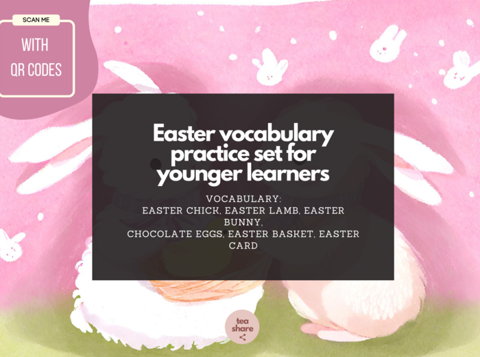 Easter vocabulary for young learners WIELKANOC kody QR gry online 🐏🐏🐏