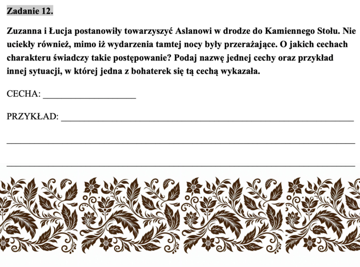 Opowieści z Narnii - czytanie ze zrozumieniem