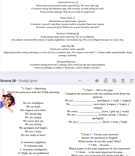Gazetka „Amazing things happen here” łącznie 35 stron|format A4 i mniejszy| ideal na jako całoroczna dekoracja sali i nie tylko| w pakiecie karta pracy i pomysły na wykorzystanie gazetki na lekcjach