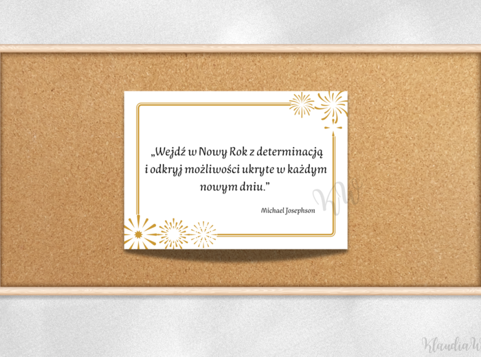 Gazetka szkolna z cytatami – „Witamy Nowy Rok 2026!”