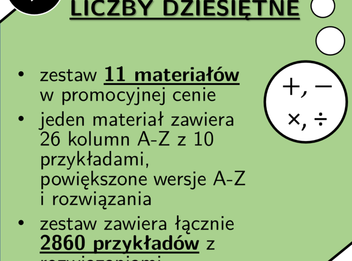 Liczby dziesiętne | matematyka | zestaw promocyjny