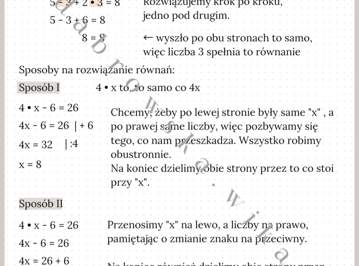 Równania - podstawy