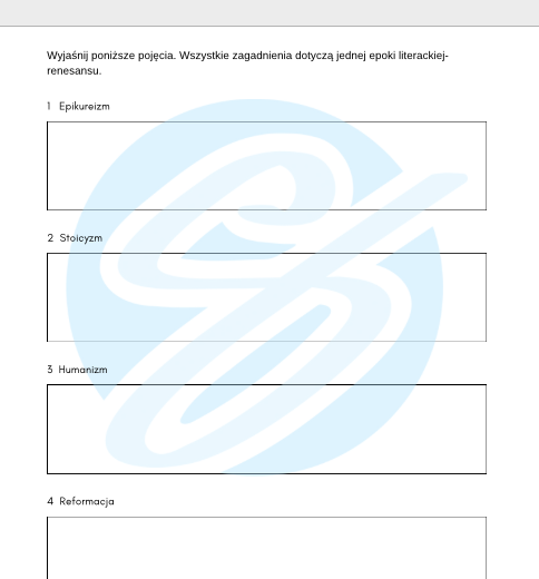 Renesans – Najważniejsze Zagadnienia – Karty Pracy dla Maturzystów