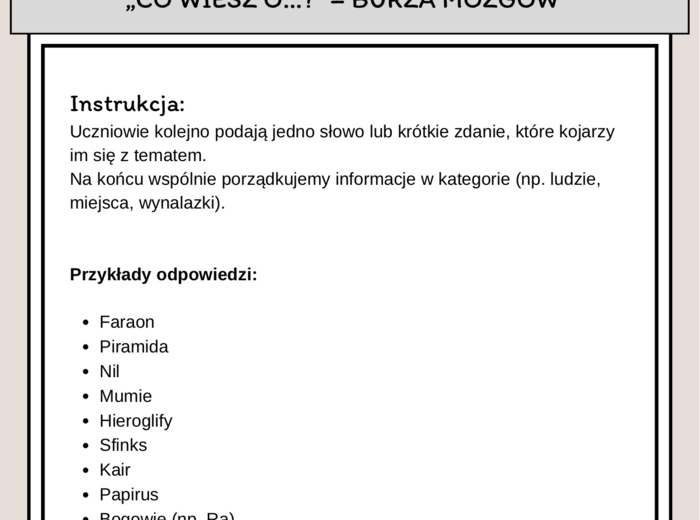 Pierwsze 5 minut lekcji historii - kreatywne zabawy