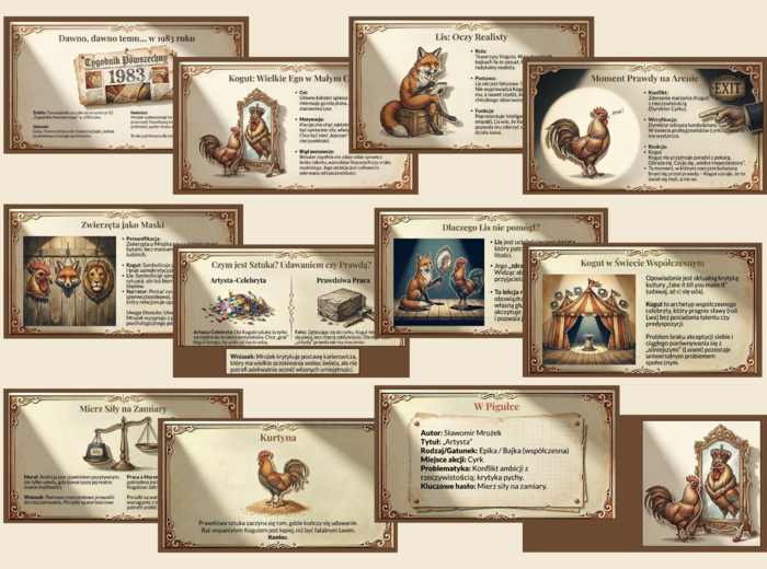 🐓ARTYSTA – Sławomir Mrożek -  Prezentacja multimedialna – 13 slajdów