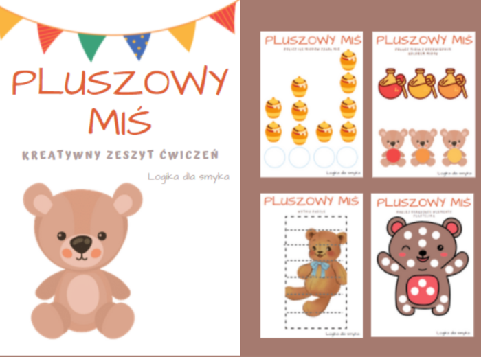 Pluszowy miś - kreatywne karty pracy