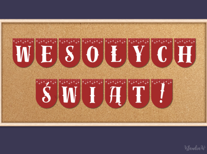 Girlanda „Wesołych Świąt Bożego Narodzenia!” – plik PDF do druku