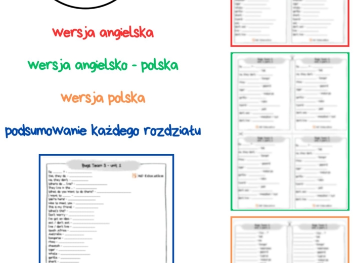 Word list Bugs Team 3 – 70 stron gotowych wklejek ze słownictwem