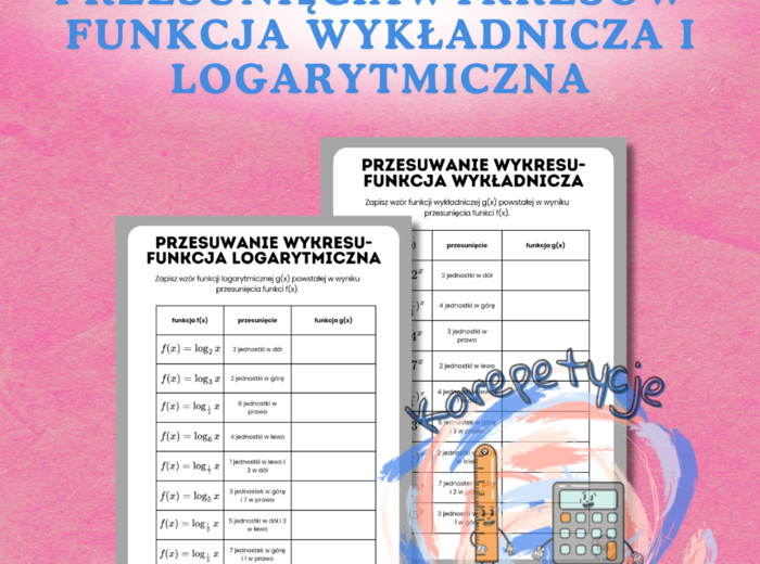 Karty pracy - Przesunięcia wykresów funkcji wykładniczej i logarytmicznej