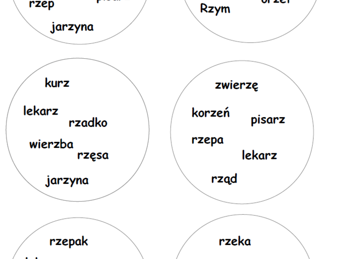 Zestaw kart typu dobble – gry ortograficzne