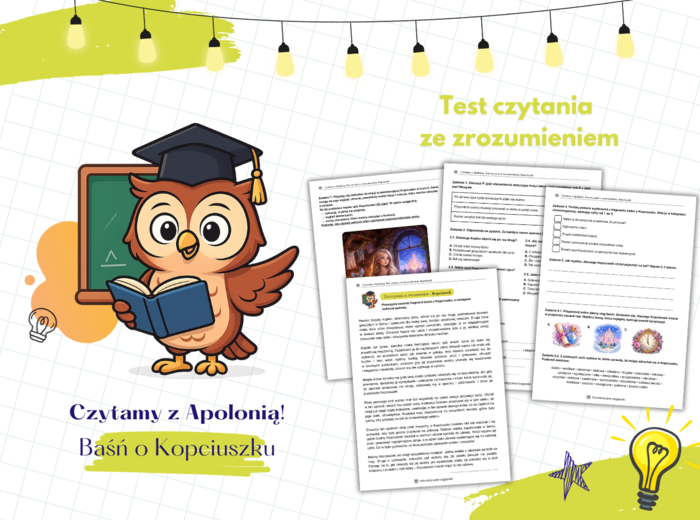 Kopciuszek. Baśń. Czytanie ze zrozumieniem. Test czytania ze zrozumieniem. Sprawdzian. Opis postaci
