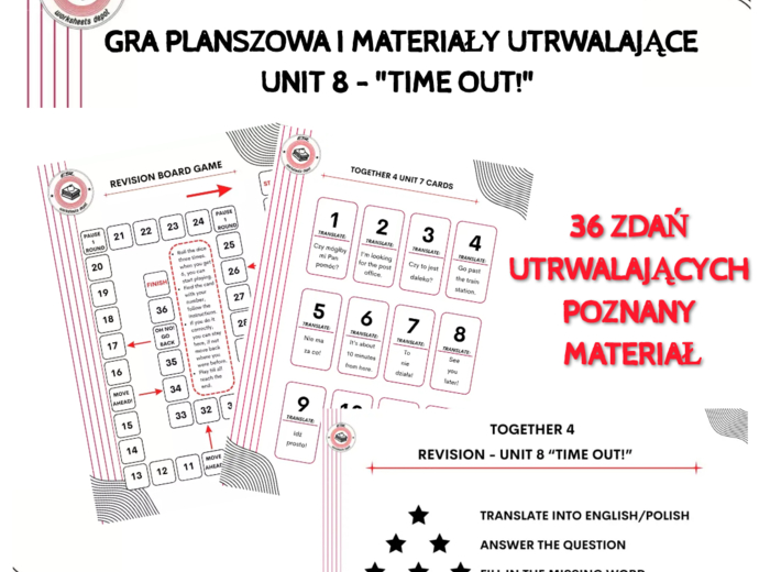 Together 4 - Revision Game Unit 8 - materiały utrwalające