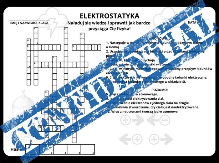 Elektrostatyka - krzyżówka