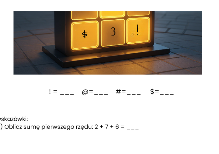 Złoty kompas równań - zagadka detektywistyczna klasa 3