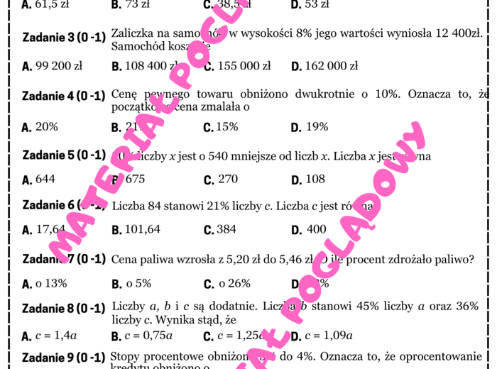 Mini matura. Procenty.
