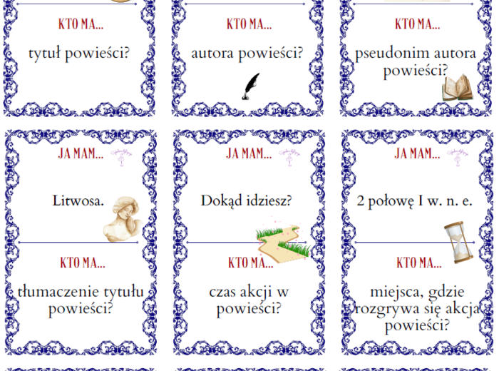 Quo vadis - test z lektury, gra, grywalizacja