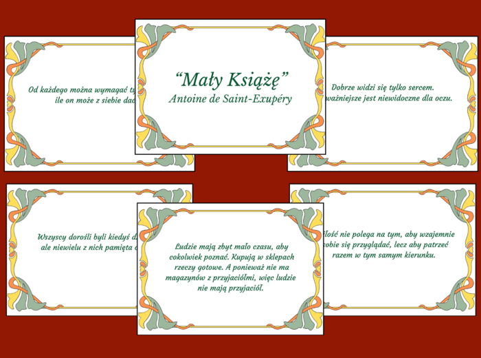"MAŁY KSIĄŻĘ" – CYTATY – gazetka – 14 stron – wersja 1