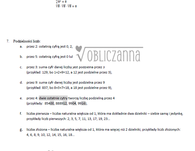 Wzory matematyczne na E8