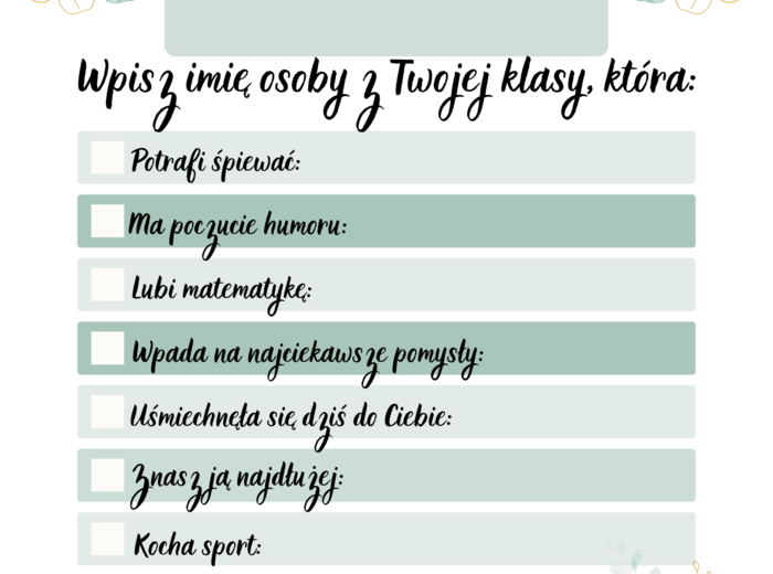 Moja klasa - bezpłatny materiał na godzinę wychowawczą