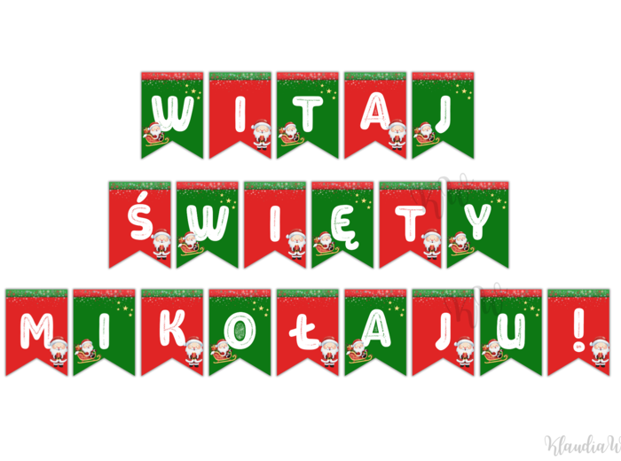 Girlanda „WITAJ ŚWIĘTY MIKOŁAJU!” – PDF do druku