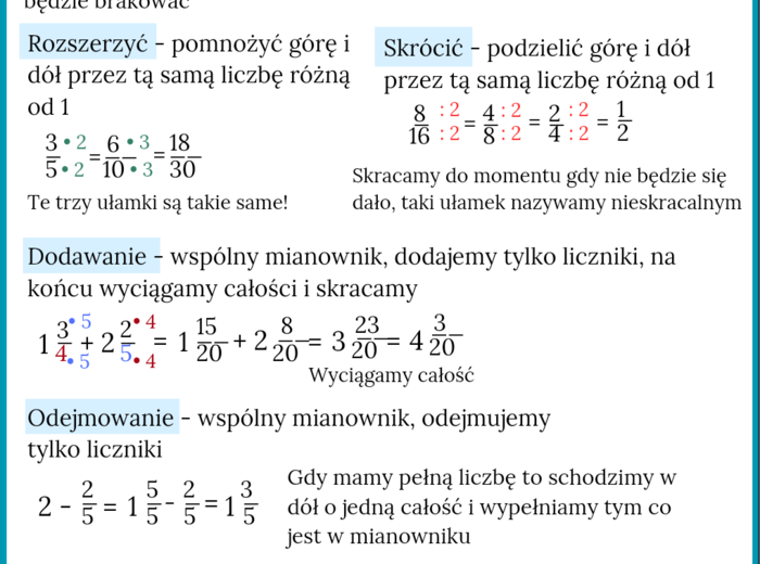 Ułamki zwykłe część 1