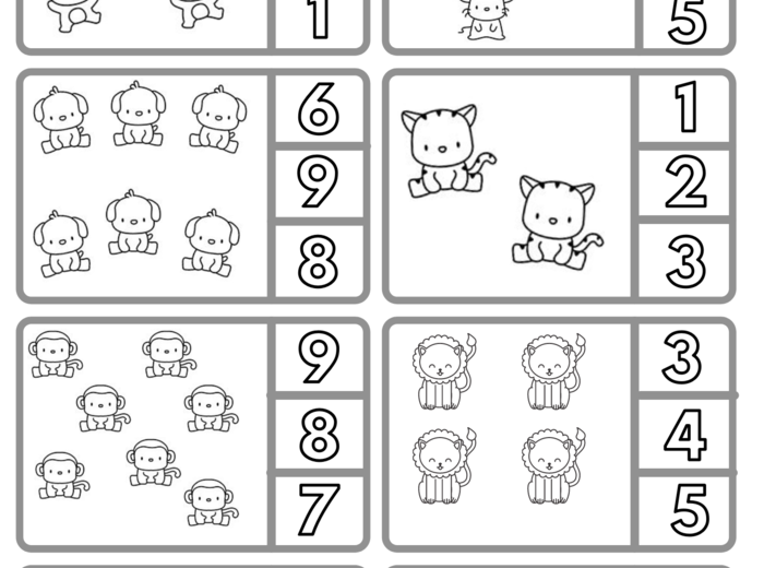 kolorowanka - animals counting