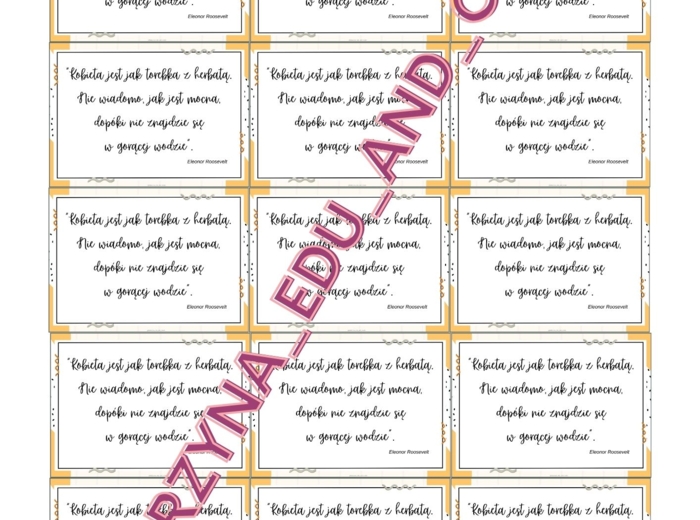 Kupony z cytatami - Dzień Kobiet