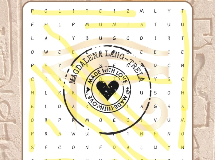 W Egipcie faraonów - wykreślanka