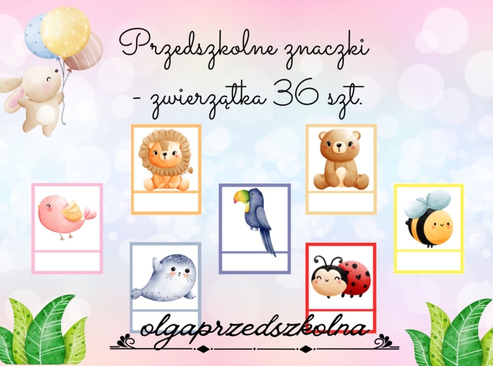 Przedszkolne znaczki - zwierzątka