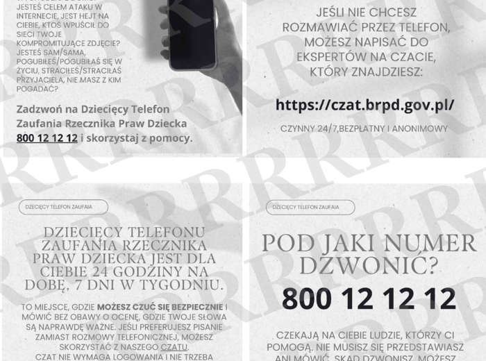 Dziecięcy Telefon Zaufania – materiały informacyjne