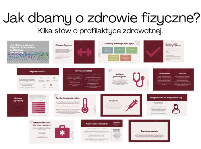Jak dbamy o zdrowie fizyczne? Kilka słów o profilaktyce zdrowotnej. Edukacja zdrowotna, klasa 4-6, prezentacja