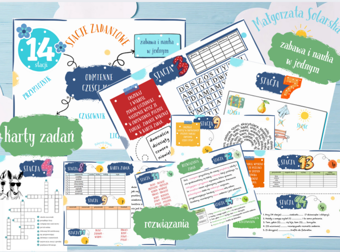 Odmienne części mowy- stacje zadaniowe