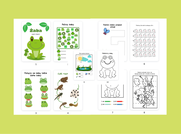Żaba-karty pracy