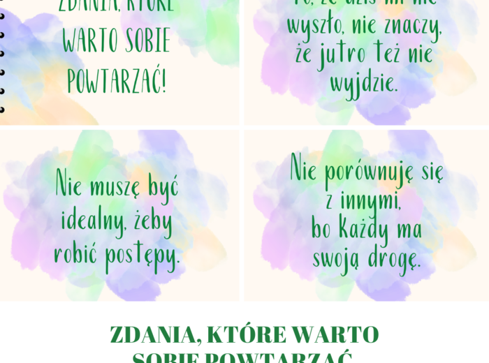 „Zdania, które warto sobie powtarzać” – materiał edukacyjny wspierający dobrostan uczniów
